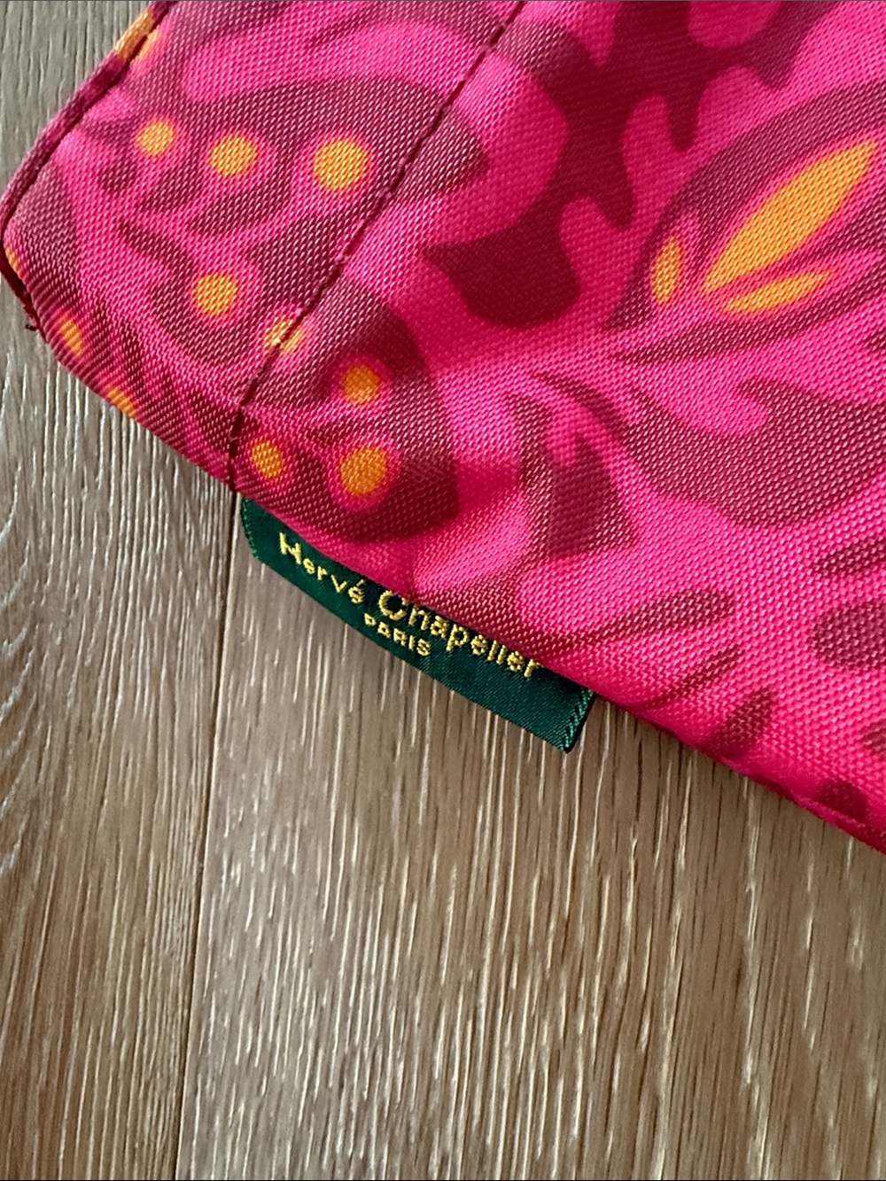 Herve Chaplier Pink Floral Nylon Tote Bag - Picture 3 of 5